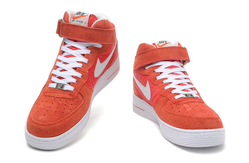 nike air force haute 2013 chaussures des hommes de fourrure blanc rouge (2)